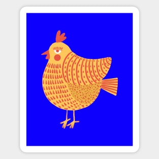 The easter yellow chicken with red decorations, version 1 Magnet